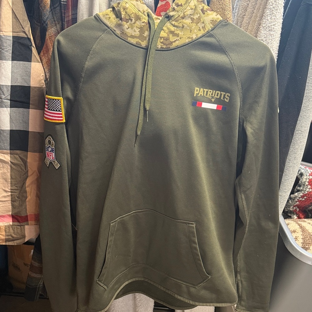 Nike Olive Green Patriots Hoodie